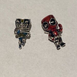 Pandora Deadpool and Wolverine charm Bundle for Bracelet like new Marvel Disney